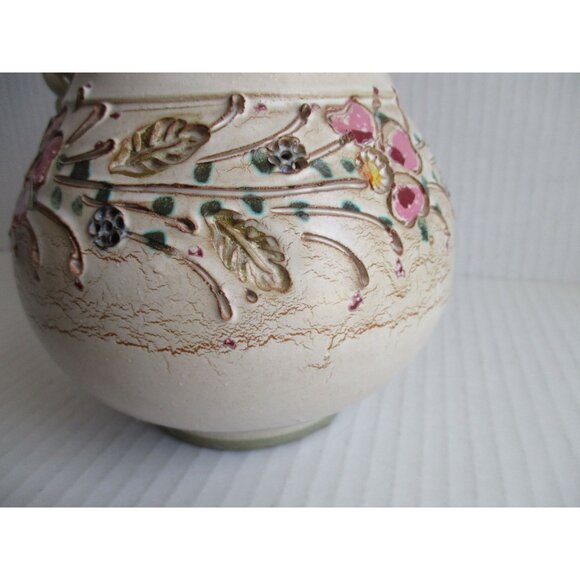 *Ainring Keramik Pitcher Flowers Glazed Ceramic Handmade GERMANY - Picture 4 of 8